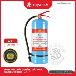 PCCC Thinh Bao - Bình chữa cháy đa năng gốc nước Dolphin vỏ thép – 6.5 lít